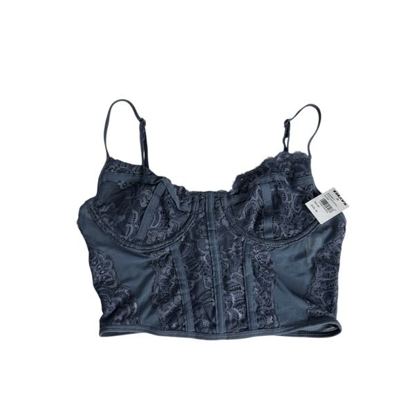 Full Tilt‎ Lace Corset in Dusk Gray Womens Size Medium New NWT - Picture 3 of 7